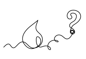 abstract drop with question mark as line drawing vector image