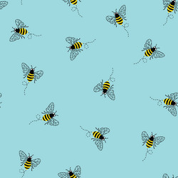 Honey bee insects animal pattern summer wildlife Vector Image