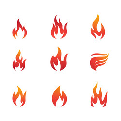 Hot flame fire icon vector