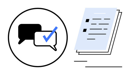 messaging and checklist concept with speech vector image