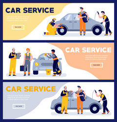 set car service scene templates tire workshop vector