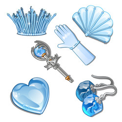 Set of items and stylish decorations ice vector