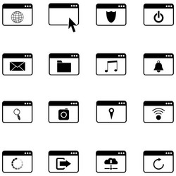 Browser icon set vector