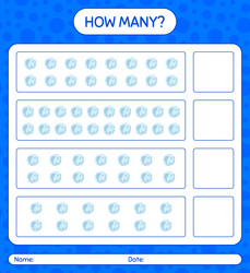 how many counting game with full moon worksheet vector image