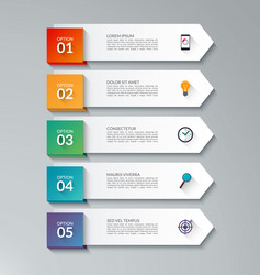 Infographic timeline template with 5 options Vector Image