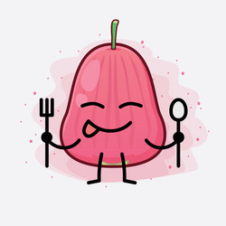java apple fruit cute character with simple face vector image