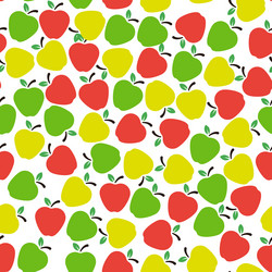 seamless pattern with apples on a white background vector image