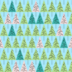 Seamless pattern with fir trees isolated vector