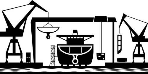 Shipbuilding industry background vector