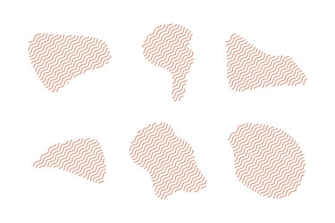 blobs fluid shapes with zig zag lins set vector image