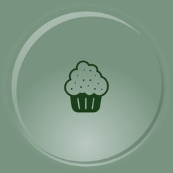 Flat paper cut style icon of cake vector