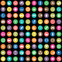hi-tech 100 icons universal set for web and ui vector image