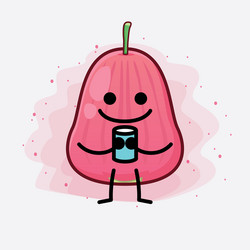 java apple fruit cute character with simple face vector image