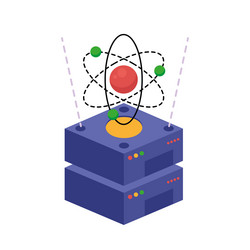 quantum data server futuristic computing vector image