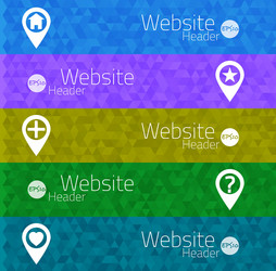 set of abstract triangle banners for websites user vector image