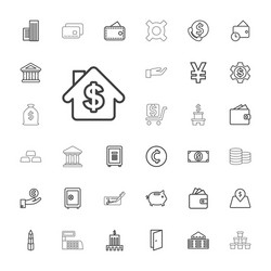 33 bank icons vector