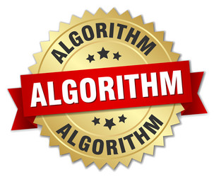 algorithm round isolated gold badge vector image