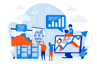 big data analysis web design with people vector image
