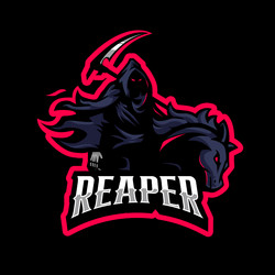 Grim Reaper Riding Horse Logo Vector Image