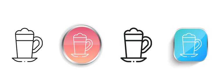 latte icon thin linear regular and button style vector image