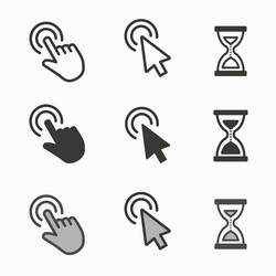 Mouse Cursor Icons - Pointer & Hand vector image
