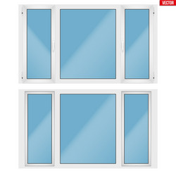 PVC Window with Three Sash vector image