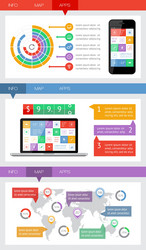 Web & UI Elements - Flat Icons vector image