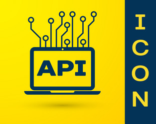 blue computer api interface icon isolated vector image