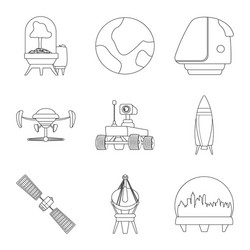 design of mars and space icon collection vector image