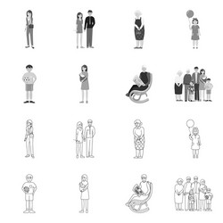 Isolated object character and avatar icon set vector
