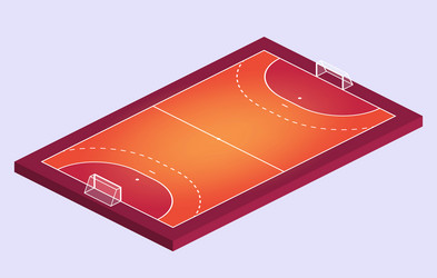 isometric field for handball orange outline vector