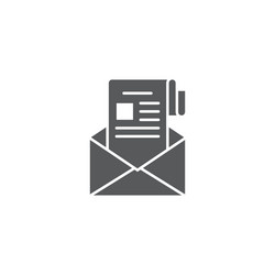 newsletter in envelope icon color line outline vector