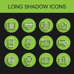 set line system bug security camera password vector image