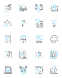 web optimization linear icons set search ranking vector image