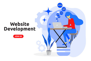 website development concept modern flat design vector