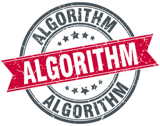 algorithm round grunge ribbon stamp vector image