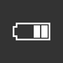 Battery level indicator on black background vector