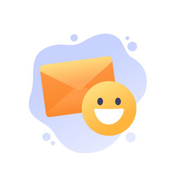 email and happy emoji icon design vector