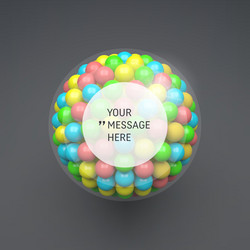 Frame with place for text sphere 3d composition vector