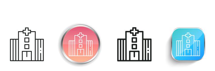 hospital icon thin linear regular and button vector image