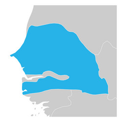 map senegal green highlighted with neighbor vector