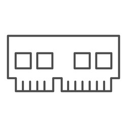 Ram thin line icon computer hardware memory chip vector