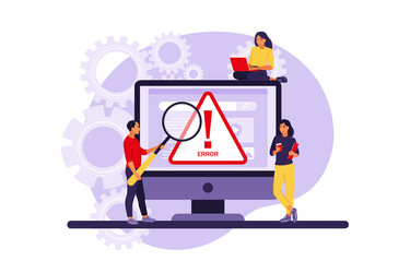 system error concept programmers working vector image