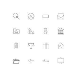 Web applications simple linear icons set outlined vector