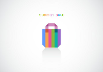 bright striped bag for summer sale vector