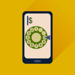 flat web icon with long shadow mobile call vector image
