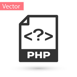 grey php file document icon download button vector image