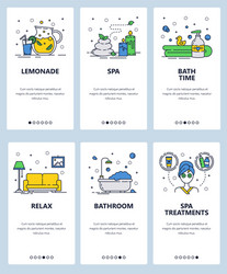Line art web and mobile app template set vector