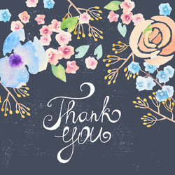 Watercolor Floral Wedding Invitation Vector Image