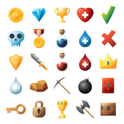game ui assets set gaming user interface icons vector image